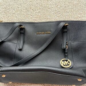 Michael Kors Black Leather Tote Bag